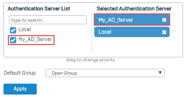 Primäre Authentifizierungsmethode Active Directory-Server